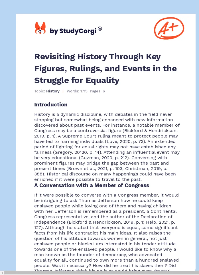 Revisiting History Through Key Figures, Rulings, and Events in the Struggle for Equality. Page 1