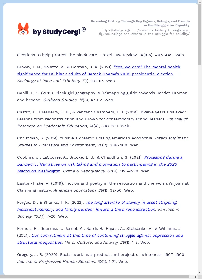Revisiting History Through Key Figures, Rulings, and Events in the Struggle for Equality. Page 2