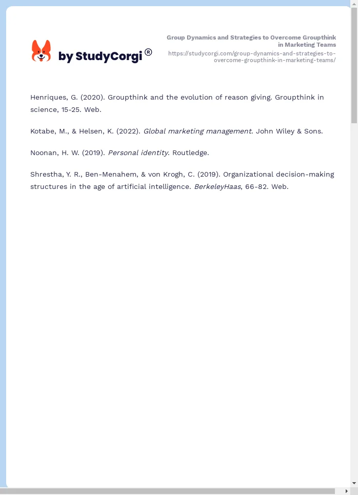 Group Dynamics and Strategies to Overcome Groupthink in Marketing Teams. Page 2