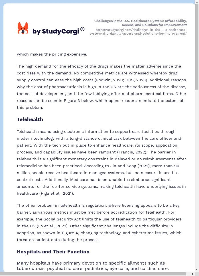 Challenges in the U.S. Healthcare System: Affordability, Access, and Solutions for Improvement. Page 2