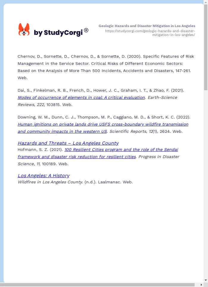 Geologic Hazards and Disaster Mitigation in Los Angeles. Page 2
