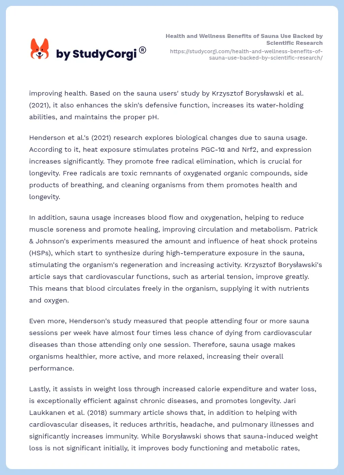 Health and Wellness Benefits of Sauna Use Backed by Scientific Research. Page 2