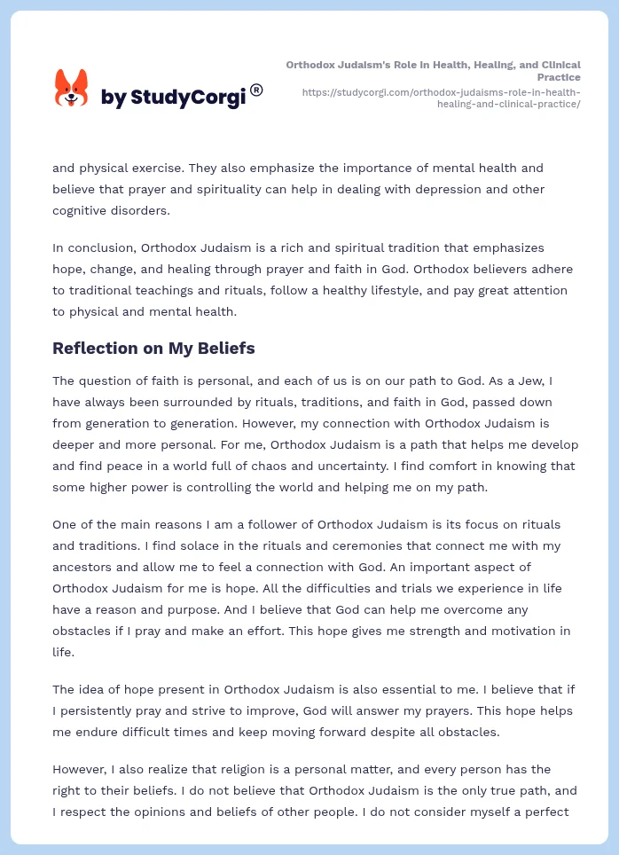 Orthodox Judaism's Role in Health, Healing, and Clinical Practice. Page 2