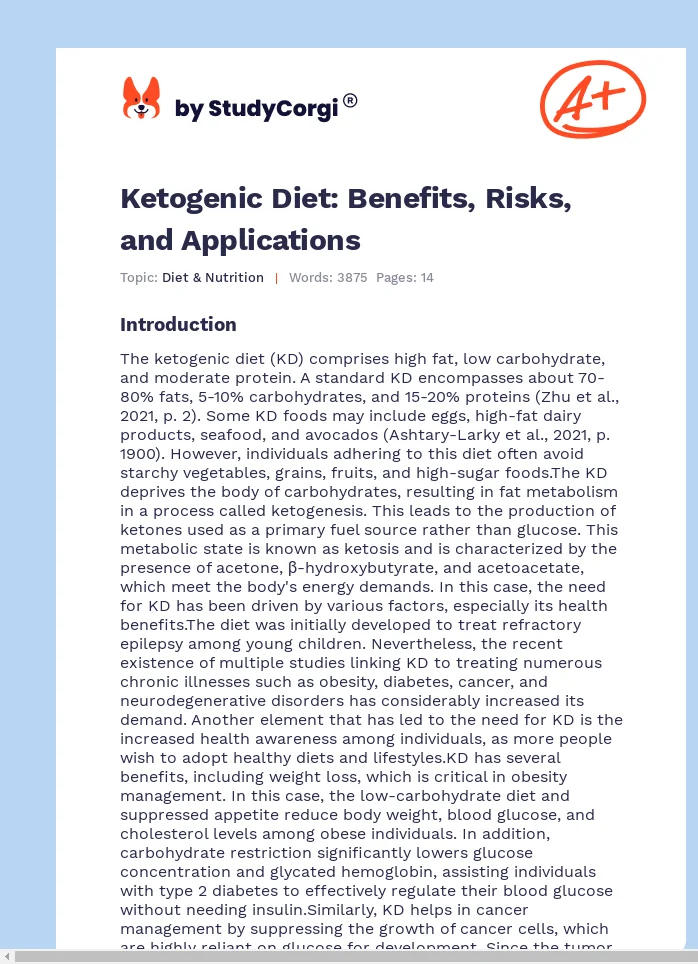 Ketogenic Diet: Benefits, Risks, and Applications. Page 1