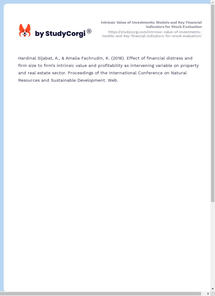 Intrinsic Value of Investments: Models and Key Financial Indicators for Stock Evaluation. Page 2