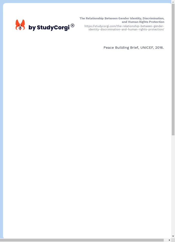The Relationship Between Gender Identity, Discrimination, and Human Rights Protection. Page 2