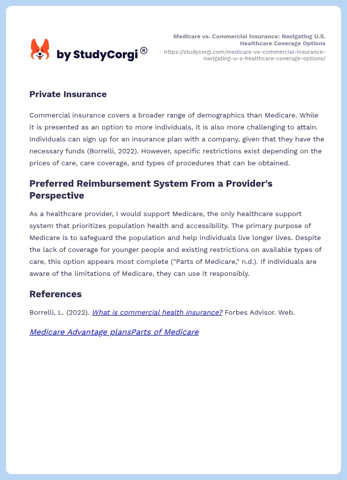 Medicare vs. Commercial Insurance: Navigating U.S. Healthcare Coverage Options. Page 2