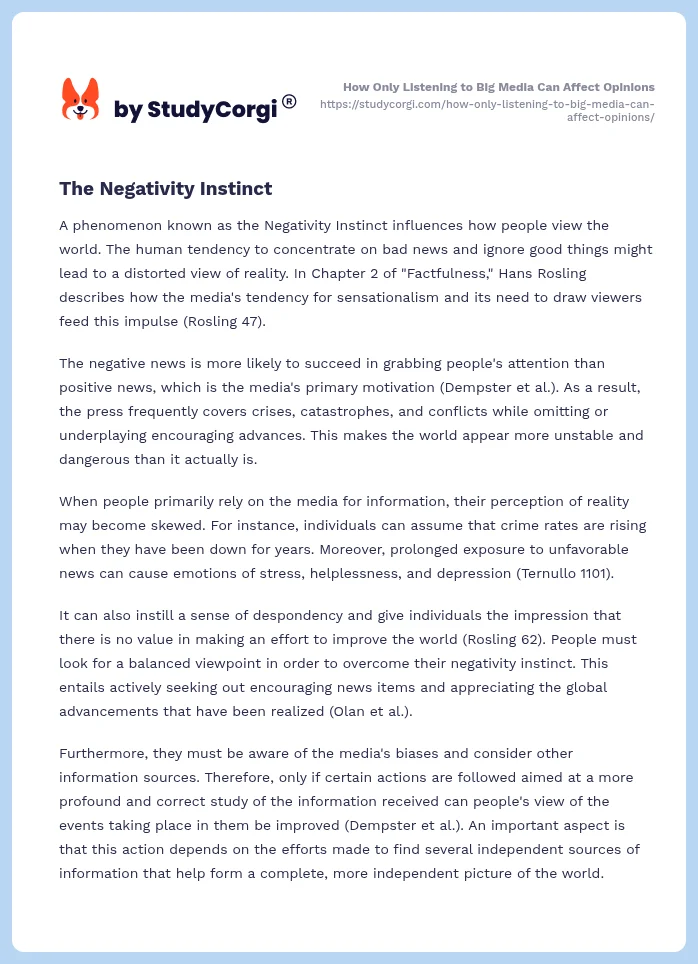 How Only Listening to Big Media Can Affect Opinions. Page 2