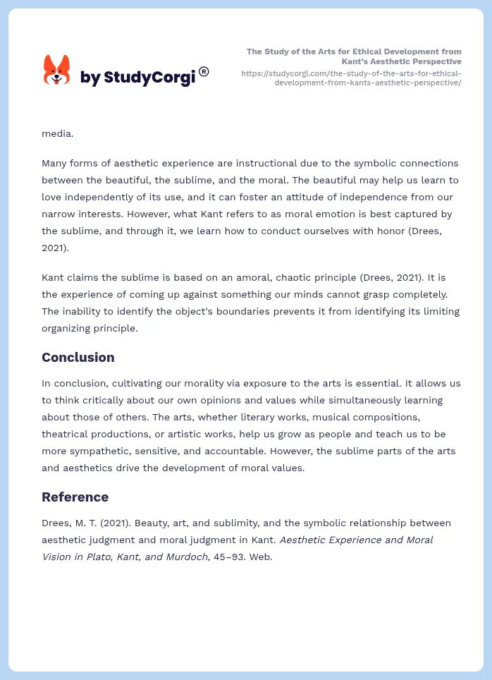 The Study of the Arts for Ethical Development from Kant’s Aesthetic Perspective. Page 2