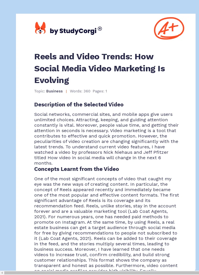 Reels and Video Trends: How Social Media Video Marketing Is Evolving. Page 1