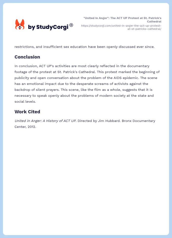 "United in Anger": The ACT UP Protest at St. Patrick's Cathedral. Page 2