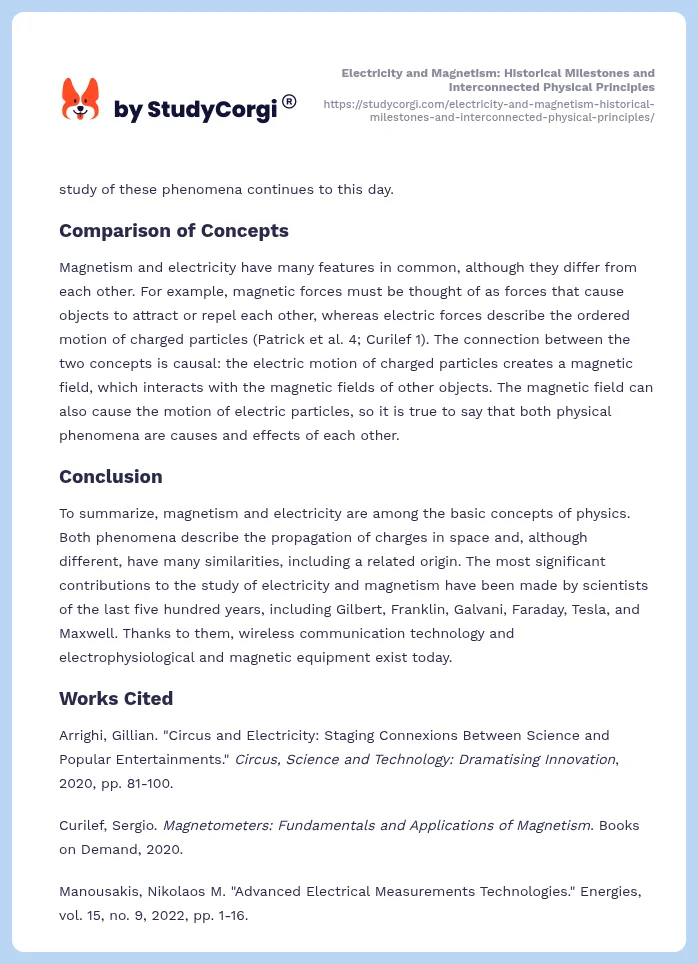 Electricity and Magnetism: Historical Milestones and Interconnected Physical Principles. Page 2