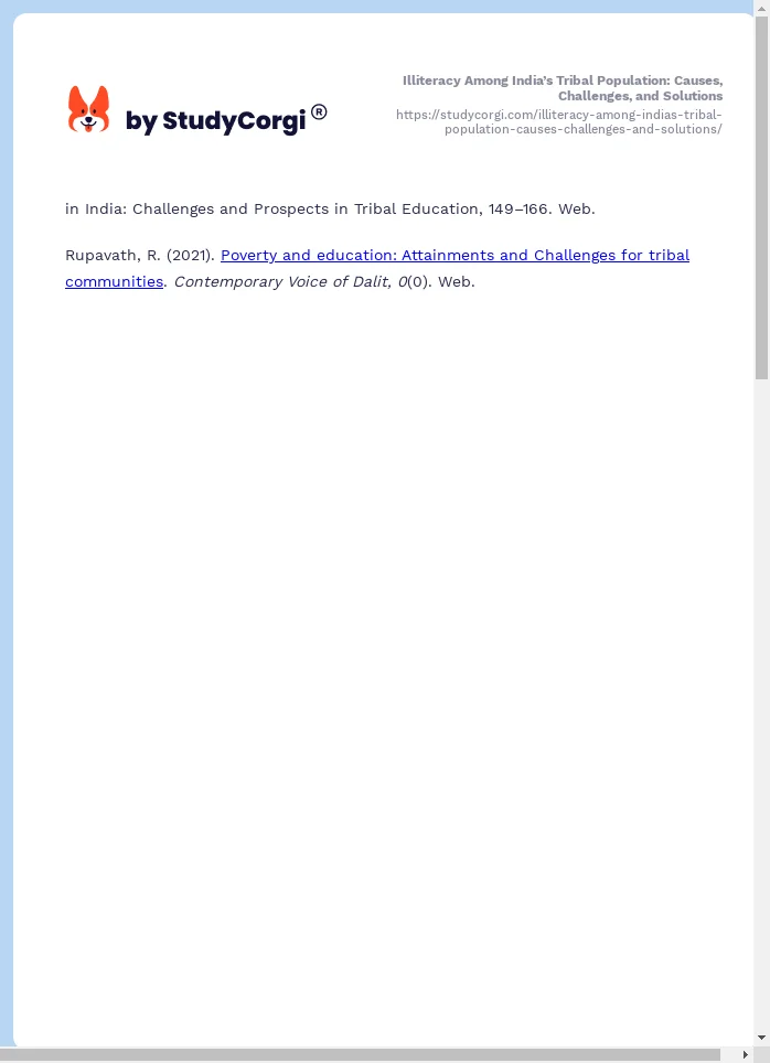 Illiteracy Among India’s Tribal Population: Causes, Challenges, and Solutions. Page 2