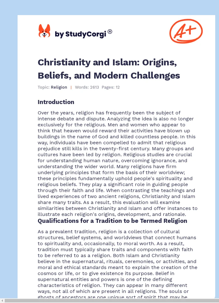 Christianity and Islam: Origins, Beliefs, and Modern Challenges. Page 1