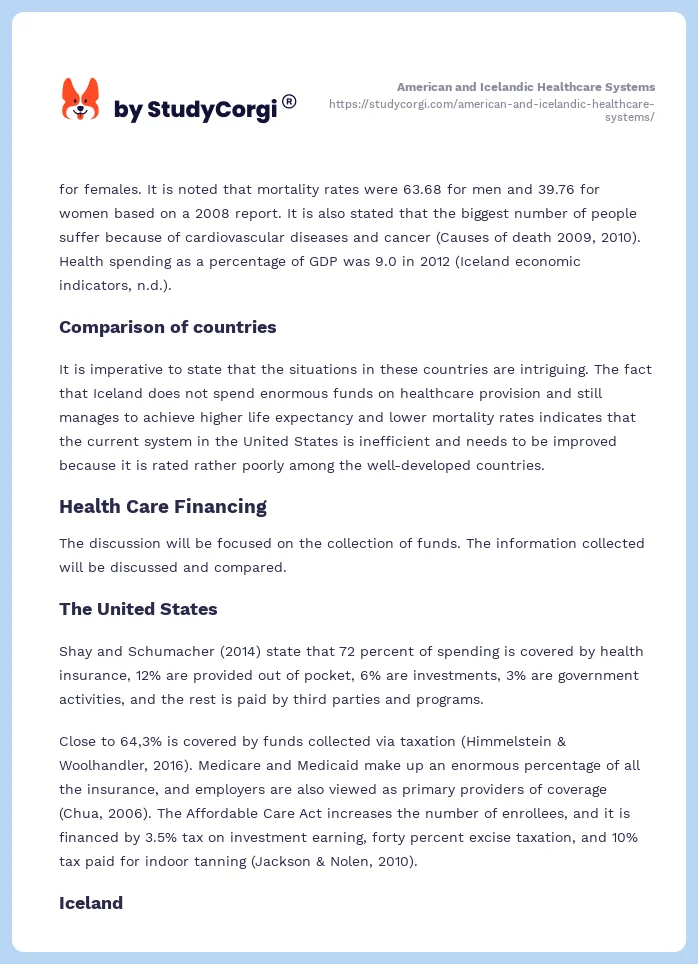 American and Icelandic Healthcare Systems. Page 2