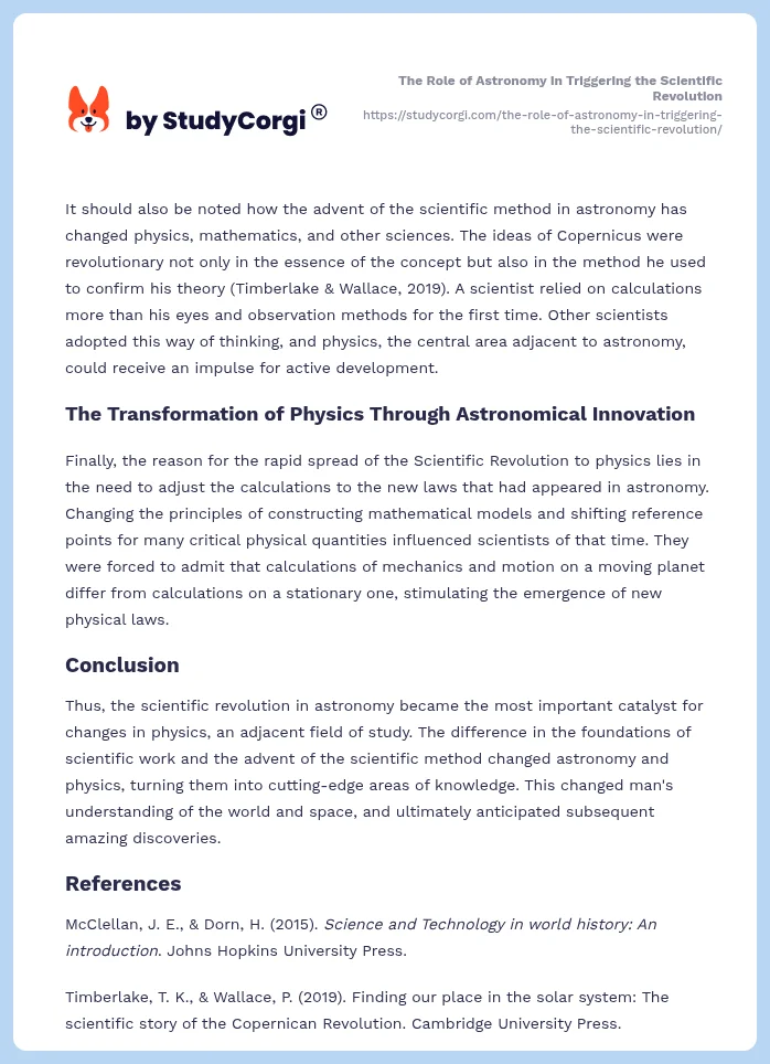 The Role of Astronomy in Triggering the Scientific Revolution. Page 2
