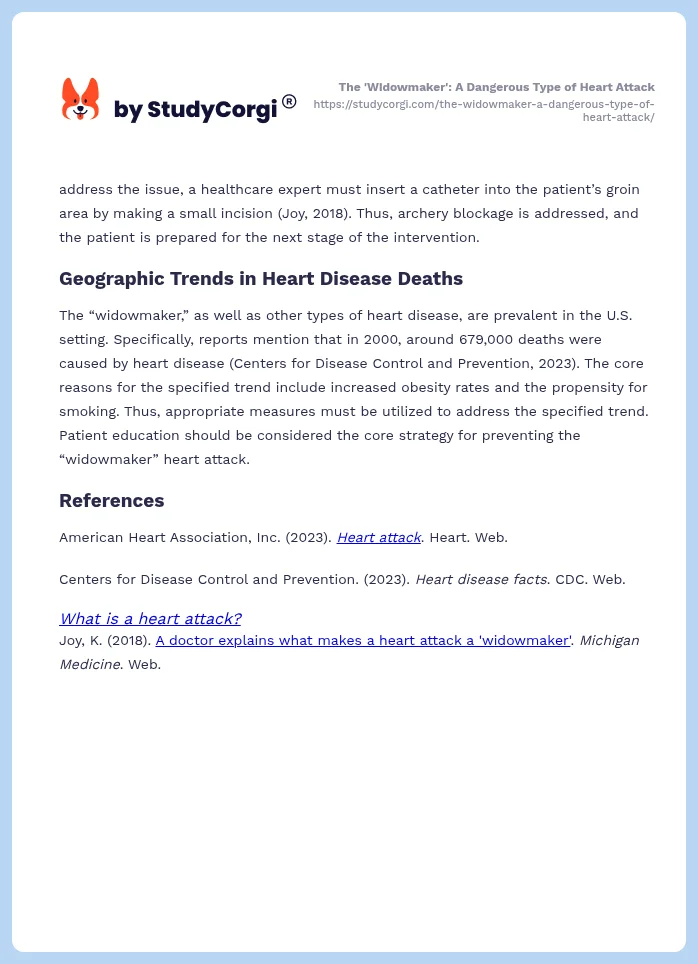 The 'Widowmaker': A Dangerous Type of Heart Attack. Page 2
