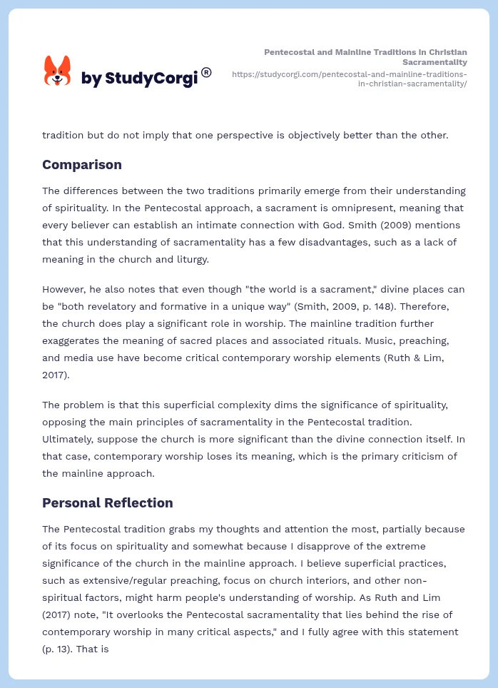 Pentecostal and Mainline Traditions in Christian Sacramentality. Page 2