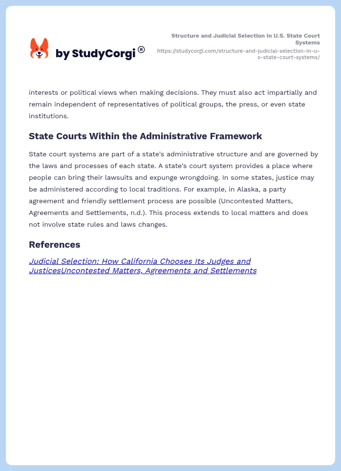 Structure and Judicial Selection in U.S. State Court Systems. Page 2