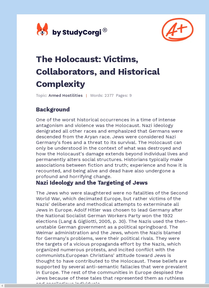 The Holocaust: Victims, Collaborators, and Historical Complexity. Page 1