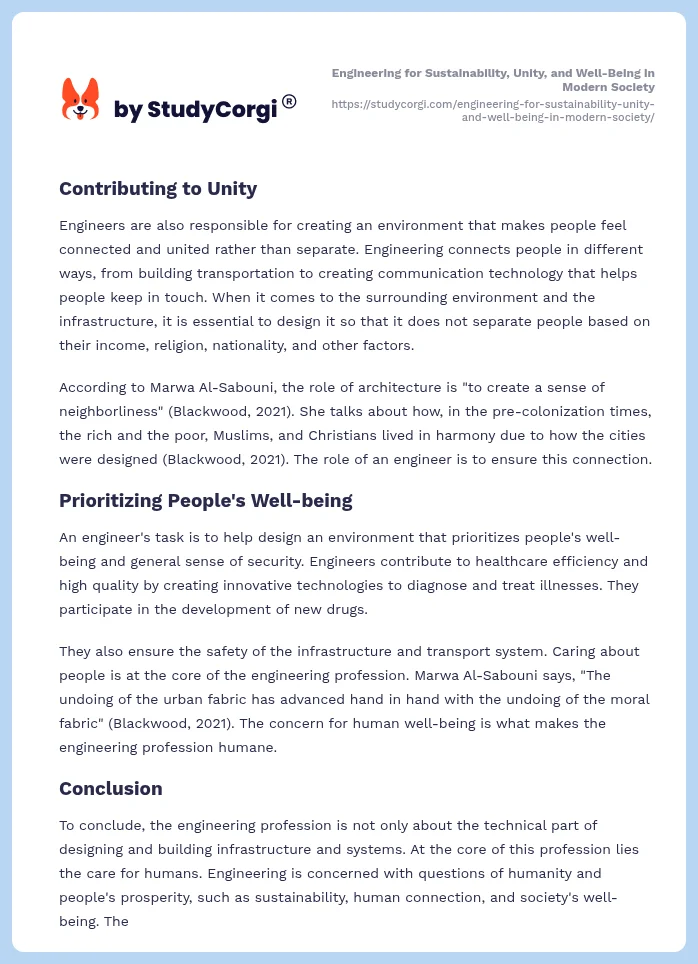 Engineering for Sustainability, Unity, and Well-Being in Modern Society. Page 2