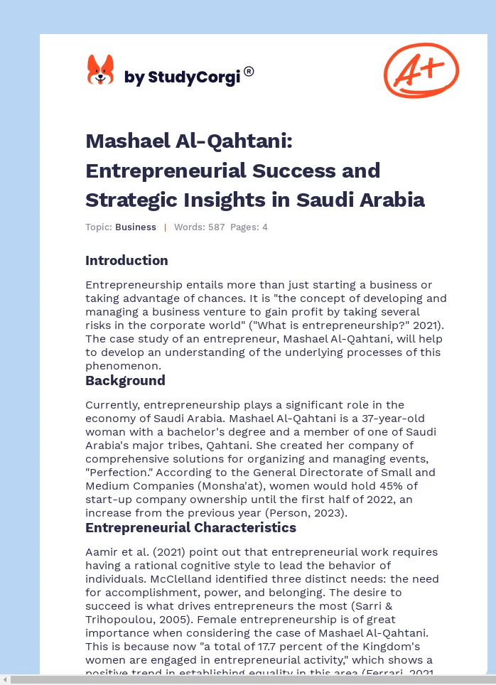 Mashael Al-Qahtani: Entrepreneurial Success and Strategic Insights in Saudi Arabia. Page 1