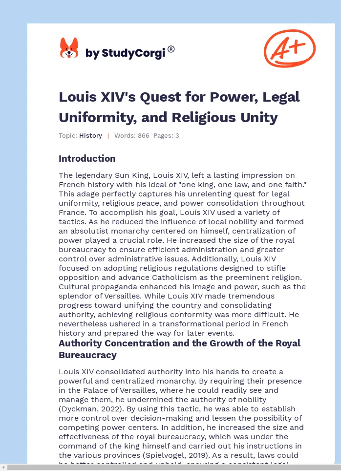 Louis XIV's Quest for Power, Legal Uniformity, and Religious Unity. Page 1