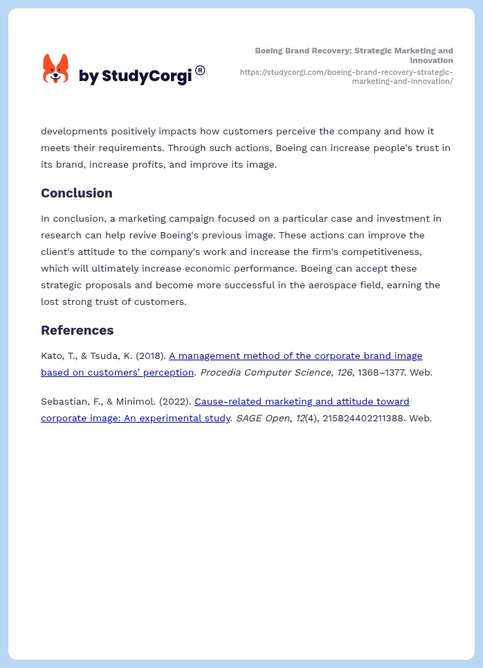 Boeing Brand Recovery: Strategic Marketing and Innovation. Page 2