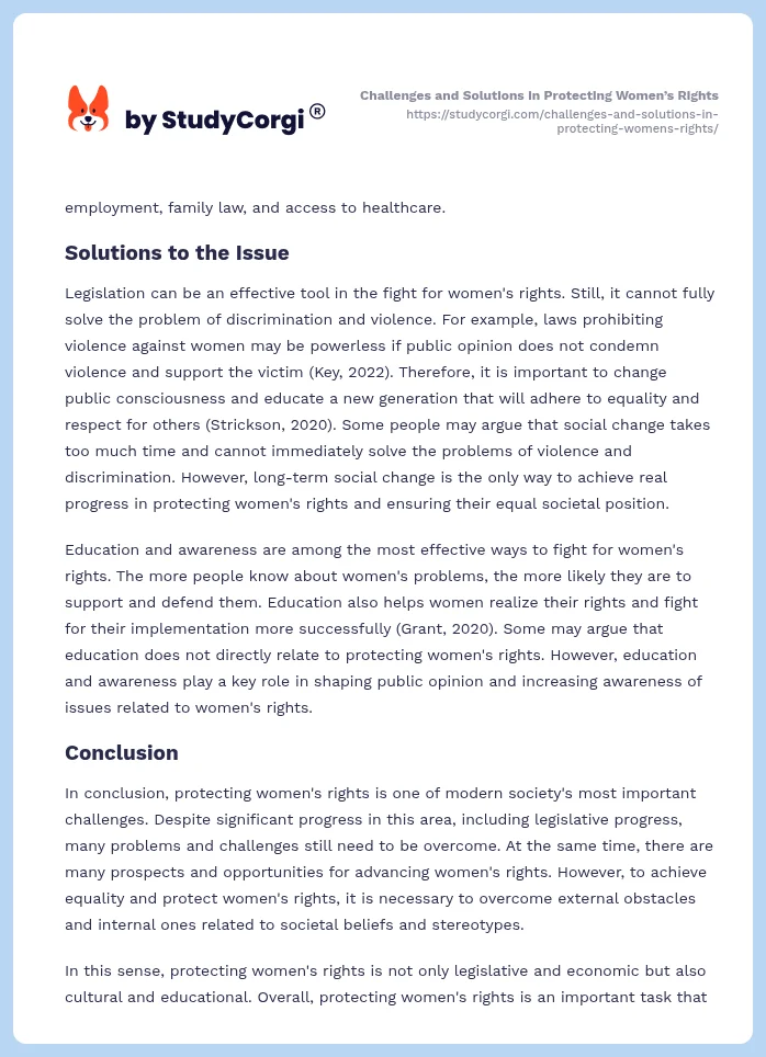 Challenges and Solutions in Protecting Women’s Rights. Page 2