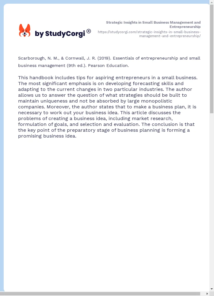 Strategic Insights in Small Business Management and Entrepreneurship. Page 2