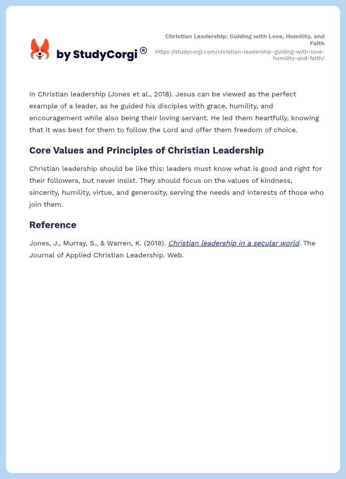 Christian Leadership: Guiding with Love, Humility, and Faith. Page 2