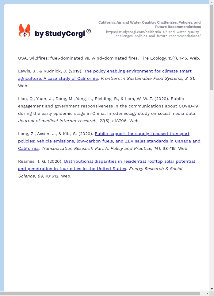 California Air and Water Quality: Challenges, Policies, and Future Recommendations. Page 2