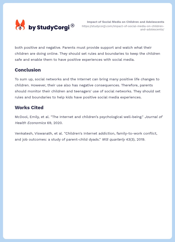 Impact of Social Media on Children and Adolescents. Page 2