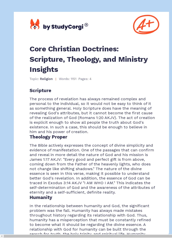 Core Christian Doctrines: Scripture, Theology, and Ministry Insights. Page 1