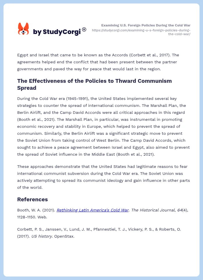 Examining U.S. Foreign Policies During the Cold War. Page 2