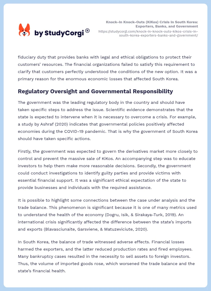 Knock-In Knock-Outs (KiKos) Crisis in South Korea: Exporters, Banks, and Government. Page 2