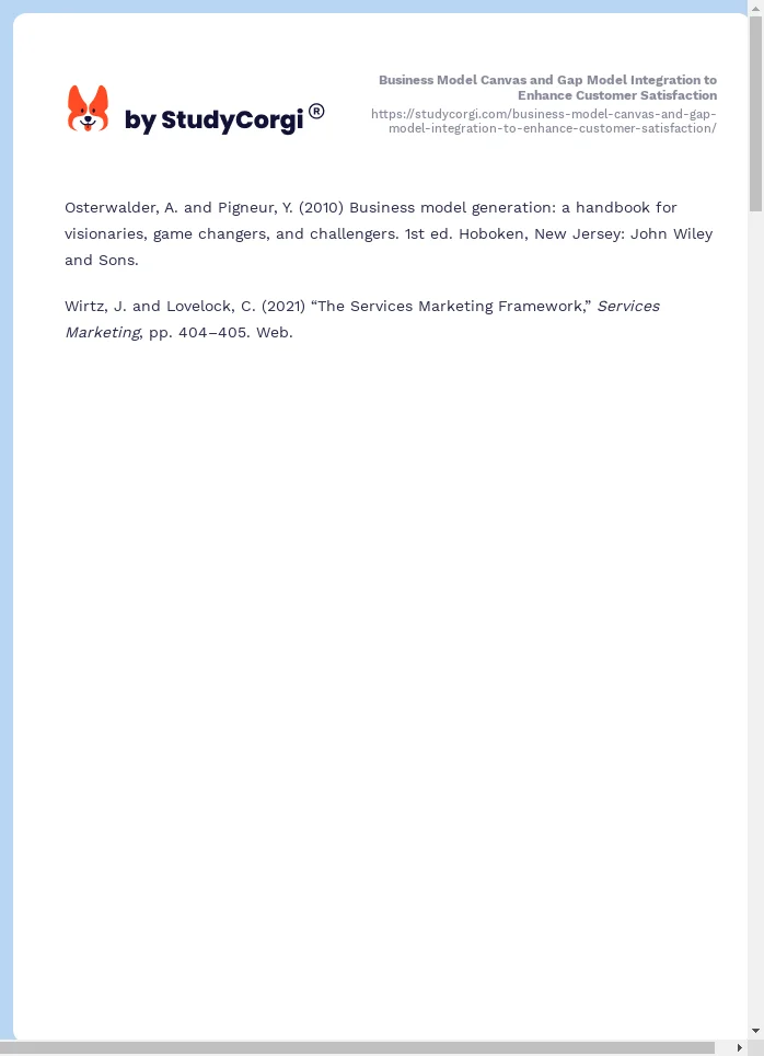 Business Model Canvas and Gap Model Integration to Enhance Customer Satisfaction. Page 2