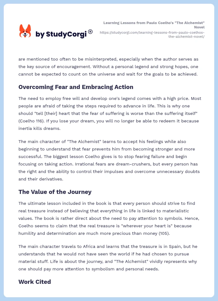 Learning Lessons from Paulo Coelho's "The Alchemist" Novel. Page 2
