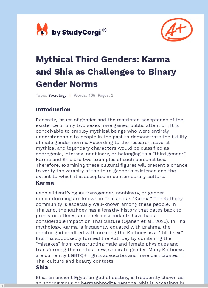 Mythical Third Genders: Karma and Shia as Challenges to Binary Gender Norms. Page 1