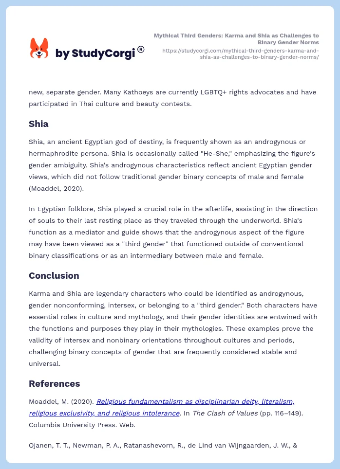 Mythical Third Genders: Karma and Shia as Challenges to Binary Gender Norms. Page 2