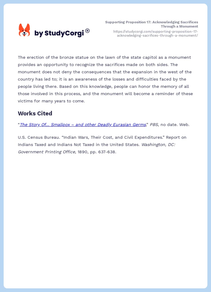 Supporting Proposition 17: Acknowledging Sacrifices Through a Monument. Page 2