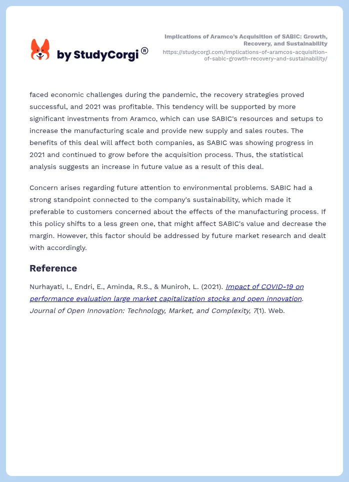 Implications of Aramco’s Acquisition of SABIC: Growth, Recovery, and Sustainability. Page 2