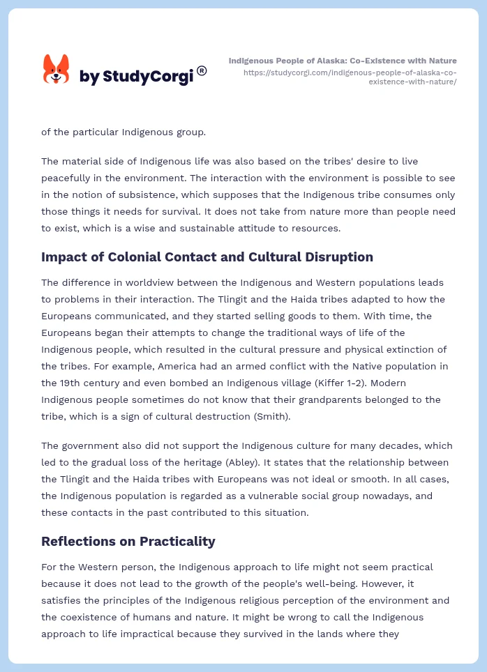 Indigenous People of Alaska: Co-Existence with Nature. Page 2