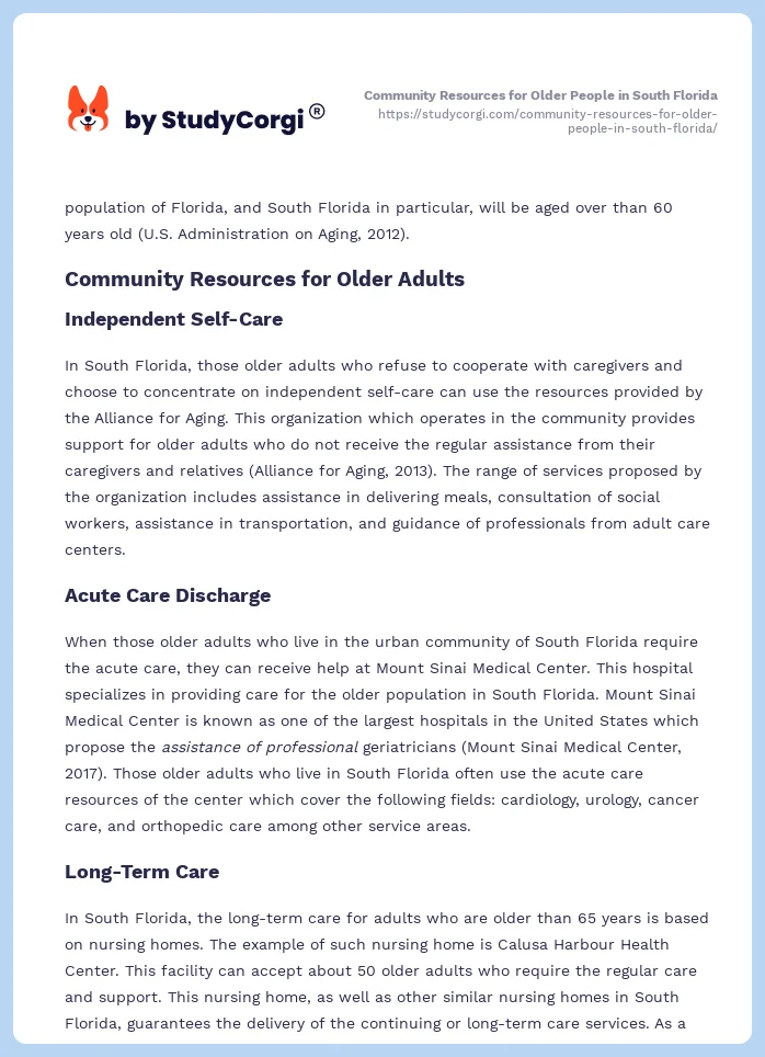 Community Resources for Older People in South Florida. Page 2