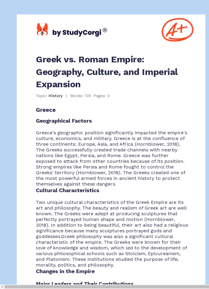 Greek vs. Roman Empire: Geography, Culture, and Imperial Expansion. Page 1