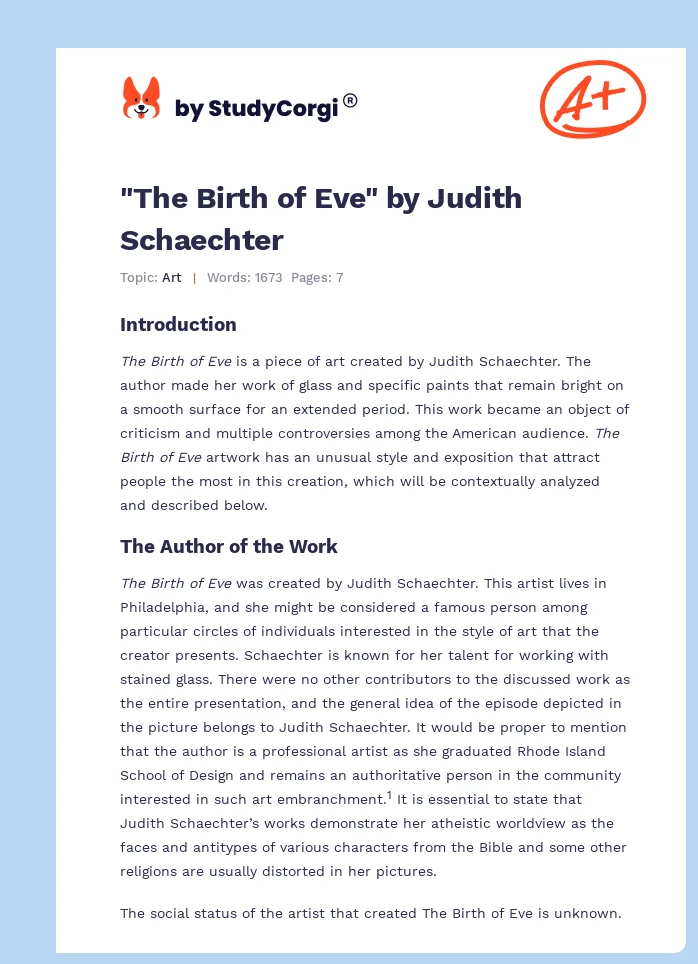"The Birth of Eve" by Judith Schaechter. Page 1