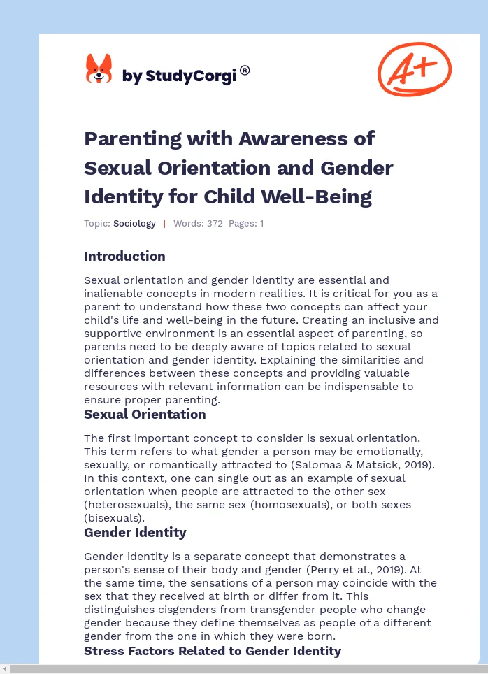 Parenting with Awareness of Sexual Orientation and Gender Identity for Child Well-Being. Page 1