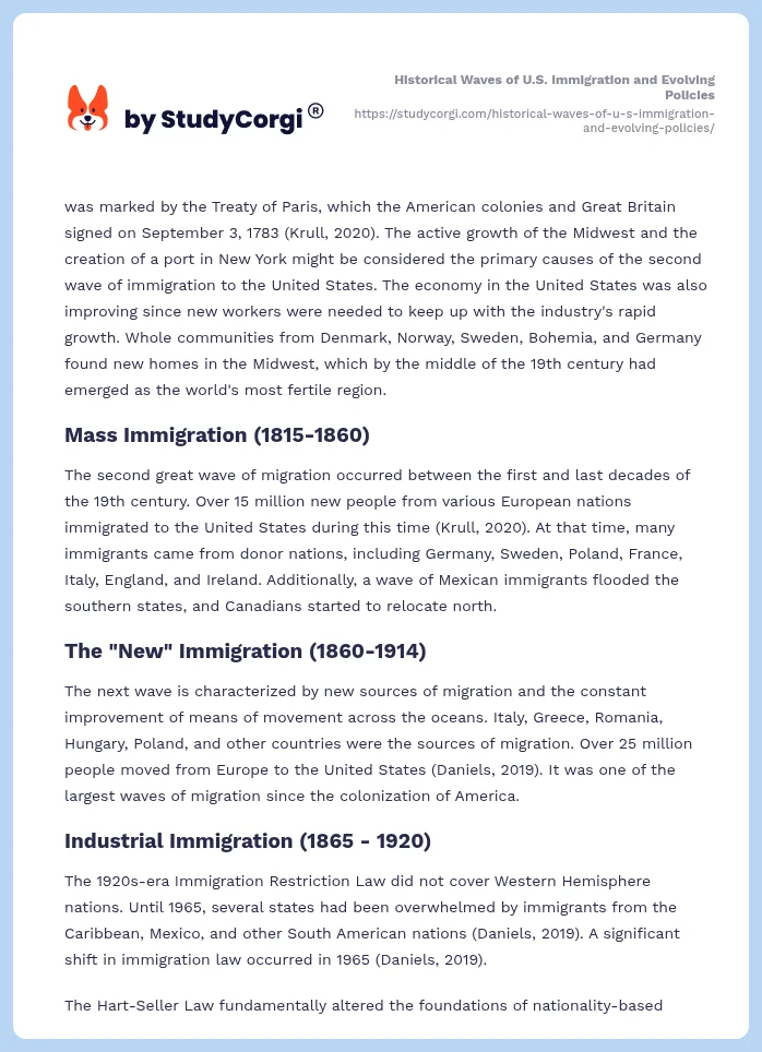 Historical Waves of U.S. Immigration and Evolving Policies. Page 2