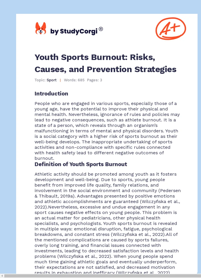 Youth Sports Burnout: Risks, Causes, and Prevention Strategies. Page 1