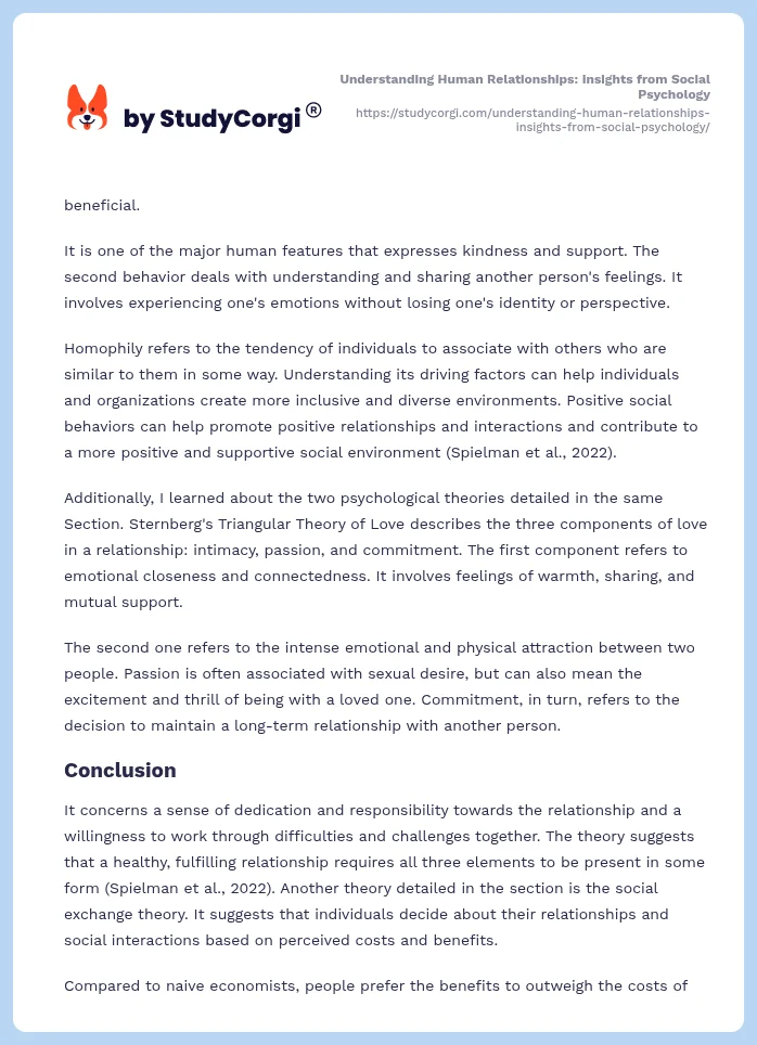 Understanding Human Relationships: Insights from Social Psychology. Page 2